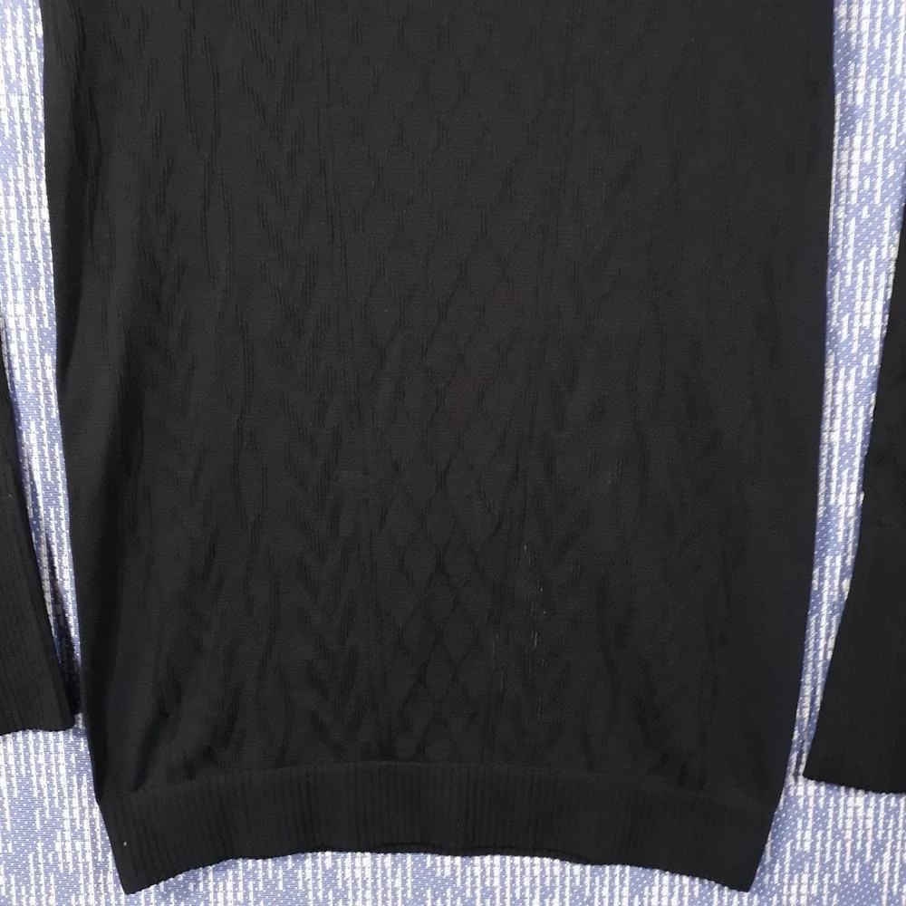 Lululemon Hoodie Womens XS Black Knit Textured Pullover Raglan Workout